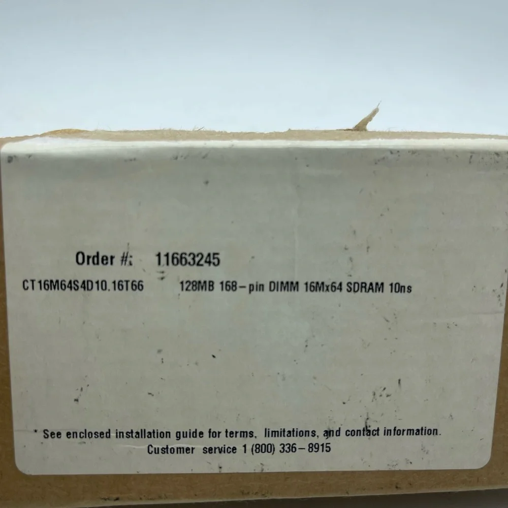 Crucial 128MB 16x64 168-pin DIMM Computer Memory Ram Open Box
